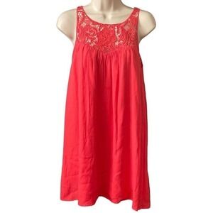 BB Dakota Coral Sleeveless Embroidered Casual Knee Length  Shift Dress  XS